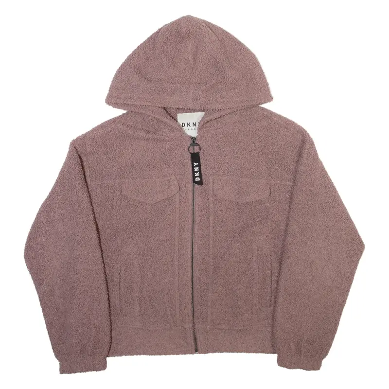 DKNY Womens Purple Hoodie Full Zip M