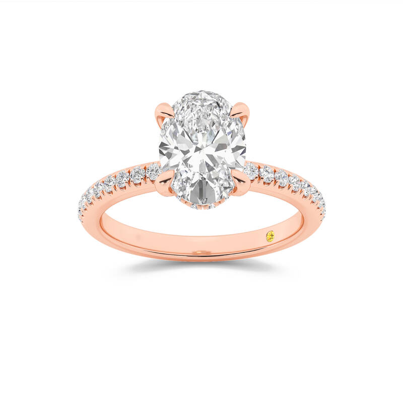Aurelia Half Coverage Hidden Halo Oval Lab Grown Diamond Engagement Ring | 10K Rose Gold 1 7/8 CT. TW.