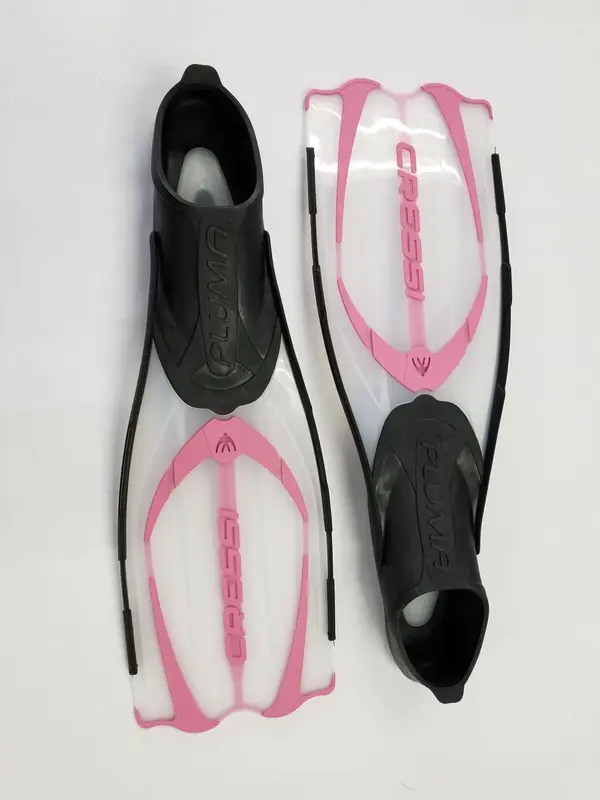Used Cressi Pluma Full Foot Fins-Clear / Pink 39-40 - US M:6.5-7.5 / W:7.5-8.5