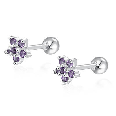 S925 Sterling Silver Flower Stud Earrings