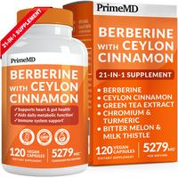 21-in-1 Berberine Supplement with Ceylon Cinnamon - Berberine 1500 mg with Chromium, Bitter Melon and Green Tea Extract - Ber...