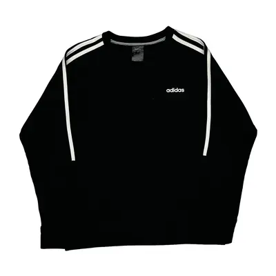 Adidas Sweatshirt - Large Black Cotton Blend