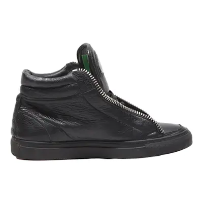PHILIPP PLEIN High Top Trainers Black Leather Mens UK 7.5