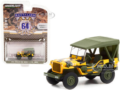 1943 Willys MB Jeep Yellow and Black with Green Top \