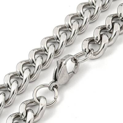 Non-Tarnish 201 Stainless Steel Cuban Link Chain Necklaces for Women and Men