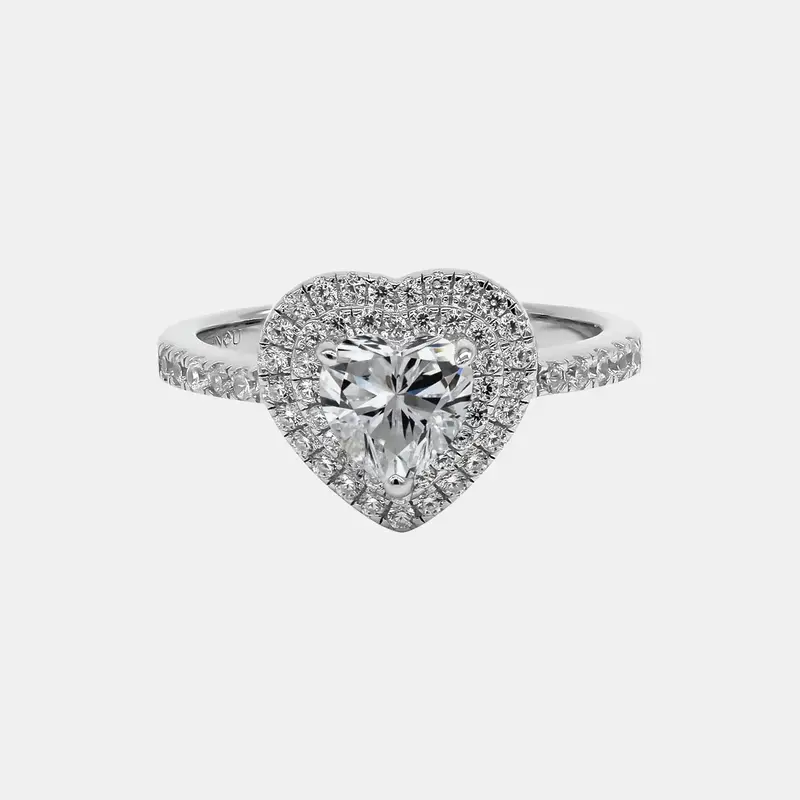 【700】1CT Heart Synthetic Moissanite Ring – Classic Elegant Engagement Ring for Women, Fashionable Wedding/Anniversary G...