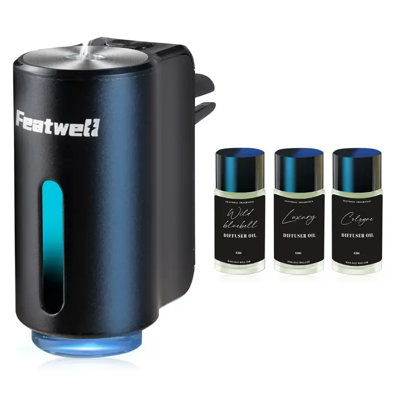 Featwell Car Air Freshener - 3*10ML Natural French Perfume, Portable Waterless Car Diffuser Air Freshener Car Aromatherapy Di...