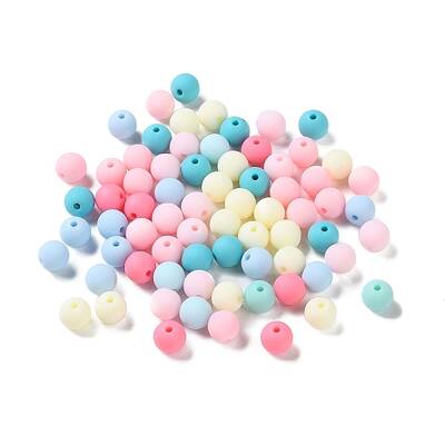 Rubberized Style Imitated Silicone Acrylic Beads