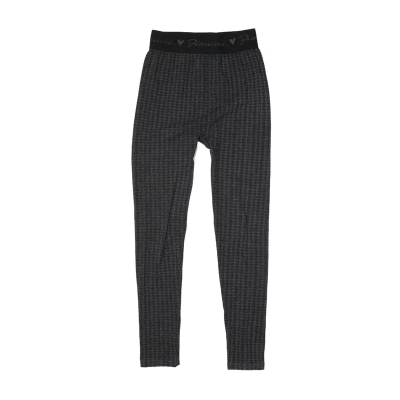 FIORUCCI Legging Knit Houndstooth Track Pants Grey Skinny Womens M W24 L26