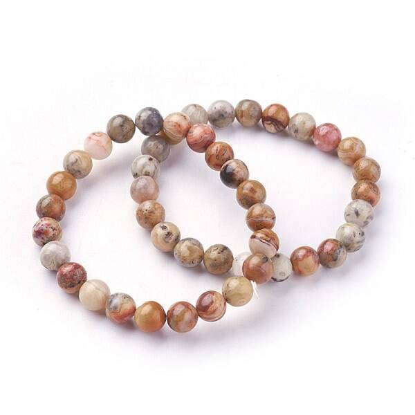 Natural Crazy Agate Beads Stretch Bracelets