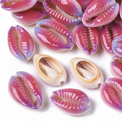 Printed Natural Cowrie Shell Beads