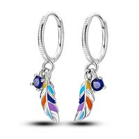 MULA Bohemian colorful feather earrings | 925 silver and platinum plated | with enamel and zircon | individual and eye-catchi...