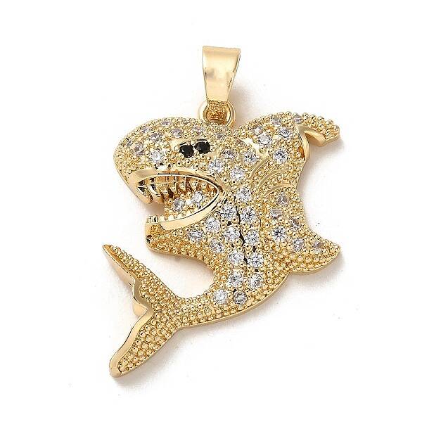 Brass Micro Pave Cubic Zirconia Pendants