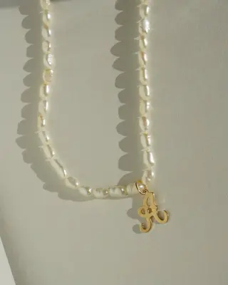 Quincy Initial Necklace | Metal Color: Gold | Style: A