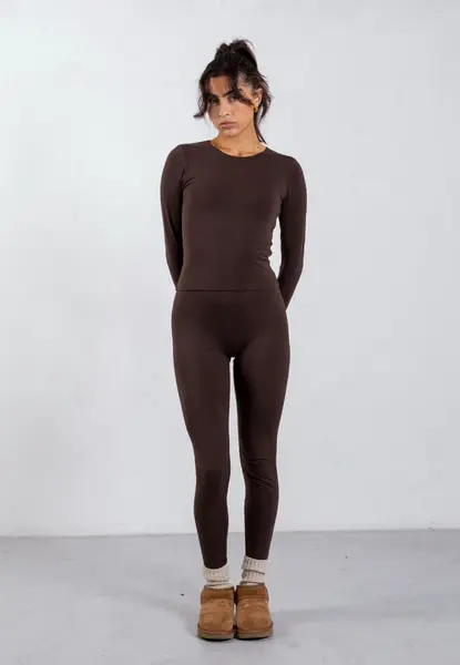 Organic Cotton Leggings, Hot Fudge | Size: M