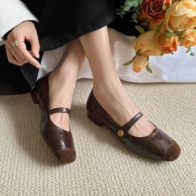 CHIKO Frances Round Toe Block Heels Mary Jane Shoes