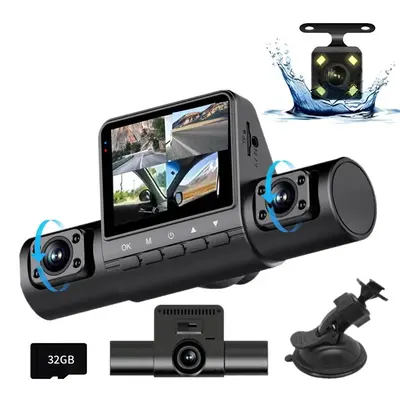 Car DVR Camera, 1080P Car DVR with 32GB Memory Card & Suction Cup Holder, Car Video Recorder, Car Dashcam for Automotive, Tr...