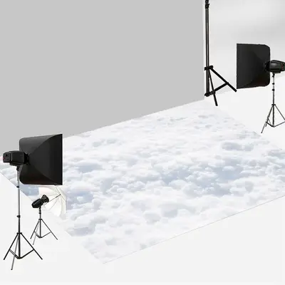 Aperturee Dreamlike White Clouds Froth Photography Floor Mat | Photo Floor Drops | Fabric Floor For Photography | Floor Photo...