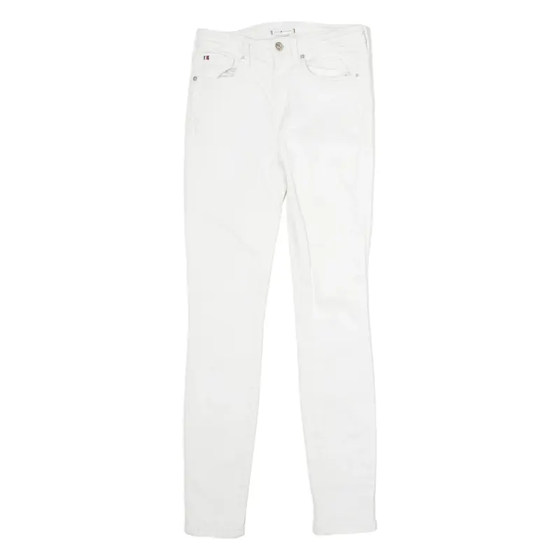 TOMMY HILFIGER Como Flex Womens Jeans White Slim Skinny Stone Wash W24 L28