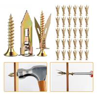 60Count Drywall Self Drilling Anchors and Screws,Easy Application,No Drill or Holes in Wall,Heavy-Duty Zinc-Plated Steel Anch...