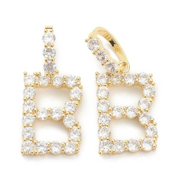 Brass Micro Pave Clear Cubic Zirconia Pendants