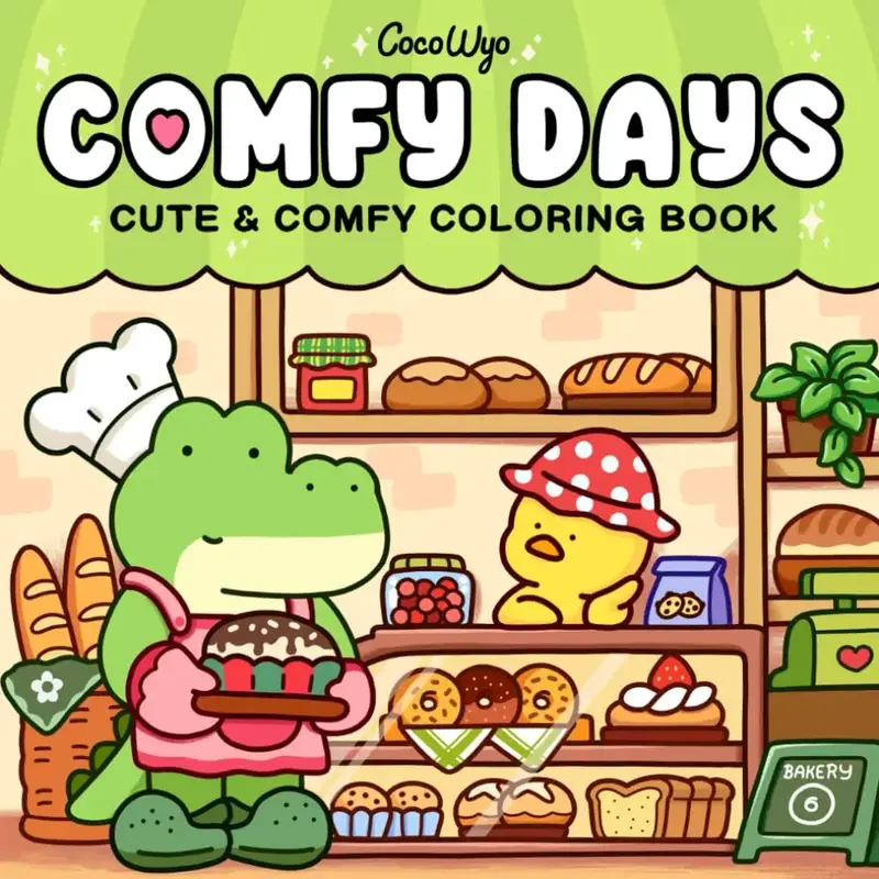 Comfy Days: Coloring Book for Adults and Teens Featuring Super Cute Animal Characters in Cozy Hygge Moments for Relaxation (C...