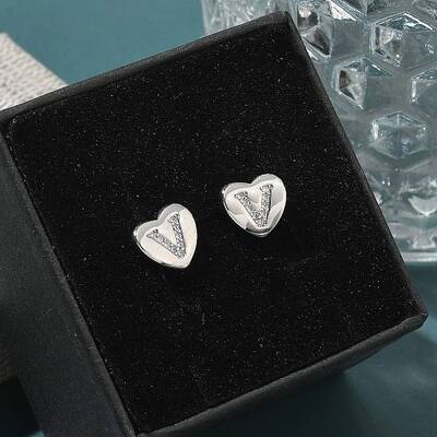 Rack Plating Brass Micro Pave Clear Cubic Zirconia Stud Earrings