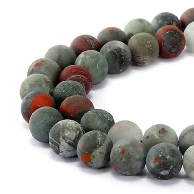 Natural Bloodstone/Heliotrope Stone Beads Strands