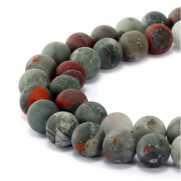 Natural Bloodstone/Heliotrope Stone Beads Strands