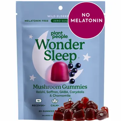WonderSleep Mushroom Gummies by Plant People - Sugar Free, Melatonin Free, All Natural Sleep Gummy Supplement Healthcare Diet...