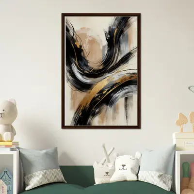 Golden Harmony - Dynamic Strokes in Motion
