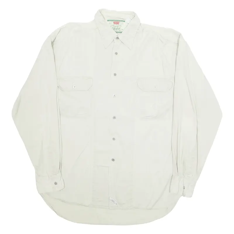 LEVI'S Mens Plain Shirt Beige Long Sleeve L