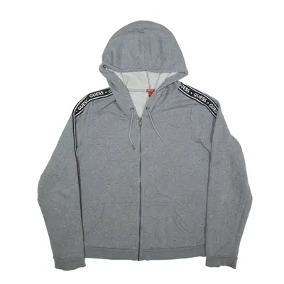 GUESS Hoodie Grey Full Zip Womens XL