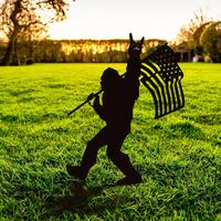Bigfoot Metal decorative Garden Post Bigfoot statue decorative outdoor, patriotic decoration, yard art, yard outdoor decorati...