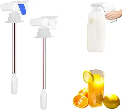 2 Pack Automatic Drink Dispenser, Hands-Free Beverage Dispenser for Fridge, Perfect for Milk, Juice, Dispenser for Home Kitch...