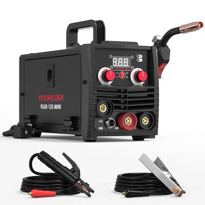 YesWelder FLUX-135MINI 135A 110V Gasless MIG Welder 3-in-1 Flux Core/Lift TIG/Stick Inverter Welding Machine with Syner