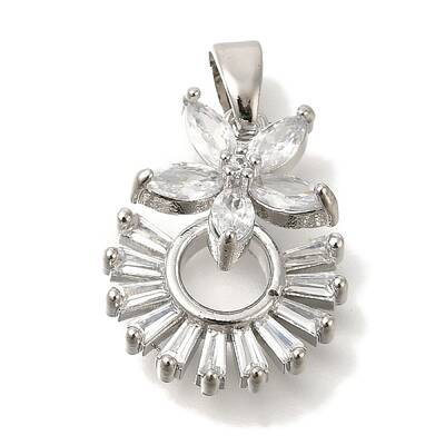 Brass Micro Pave Cubic Zirconia Pendants