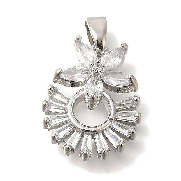 Brass Micro Pave Cubic Zirconia Pendants