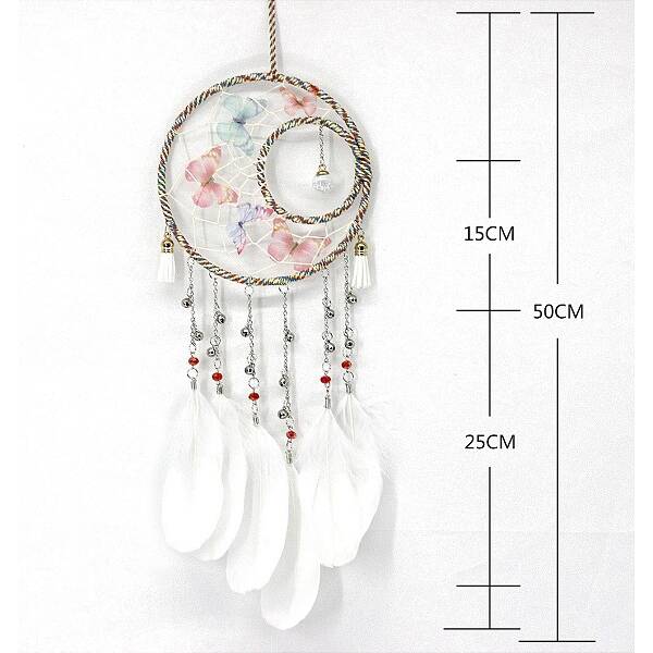 Woven Net/Web with Feather Pendant Decorations
