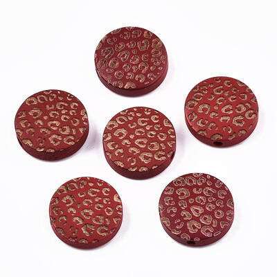 Painted Natural Wood Beads
