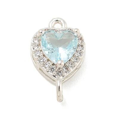 Brass Pave Cubic Zirconia Connector Charms