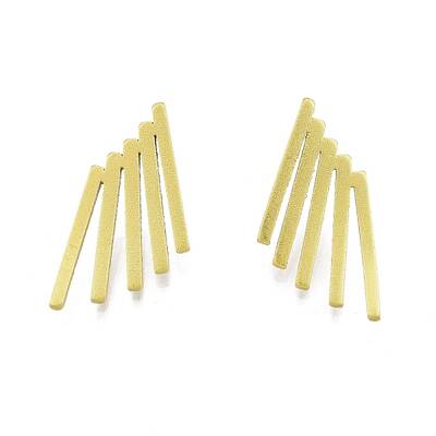 Rack Plating Brass Rectangle Bar Stud Earrings for Women