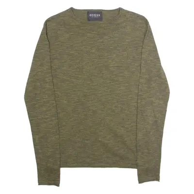 GUESS Mens Jumper Green Tight Knit M