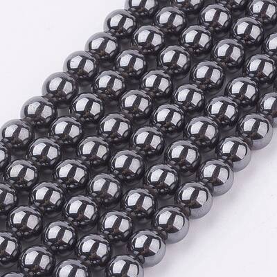 Magnetic Synthetic Hematite Beads Strand