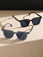 Unisex Minimalist Plastic Frame Sunglasses, Trendy All-match Thin Sunglasses for Men & Women, Modern Fashionable Sunglasses f...