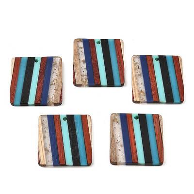 Transparent Resin & Walnut Wood Pendants