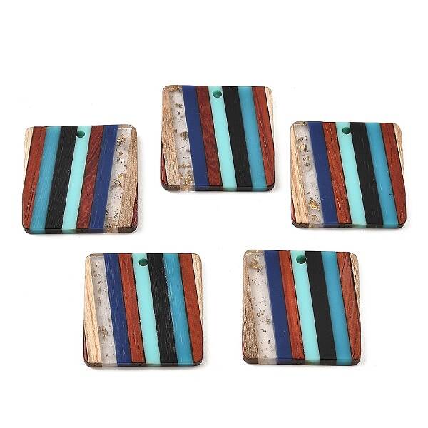 Transparent Resin & Walnut Wood Pendants