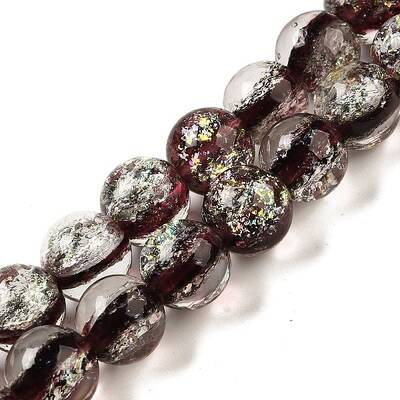 Handmade Dichroic Foil Glass Beads Strands