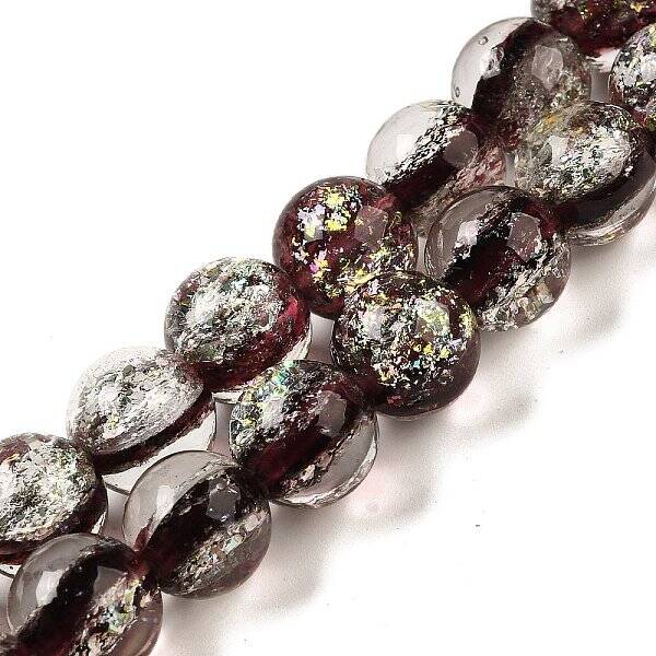 Handmade Dichroic Foil Glass Beads Strands
