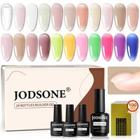 JODSONE Builder Color Gel Top Coat Base Coat Extension Gel 22 Pcs Kit Long Lasting High Gloss Gift For Women